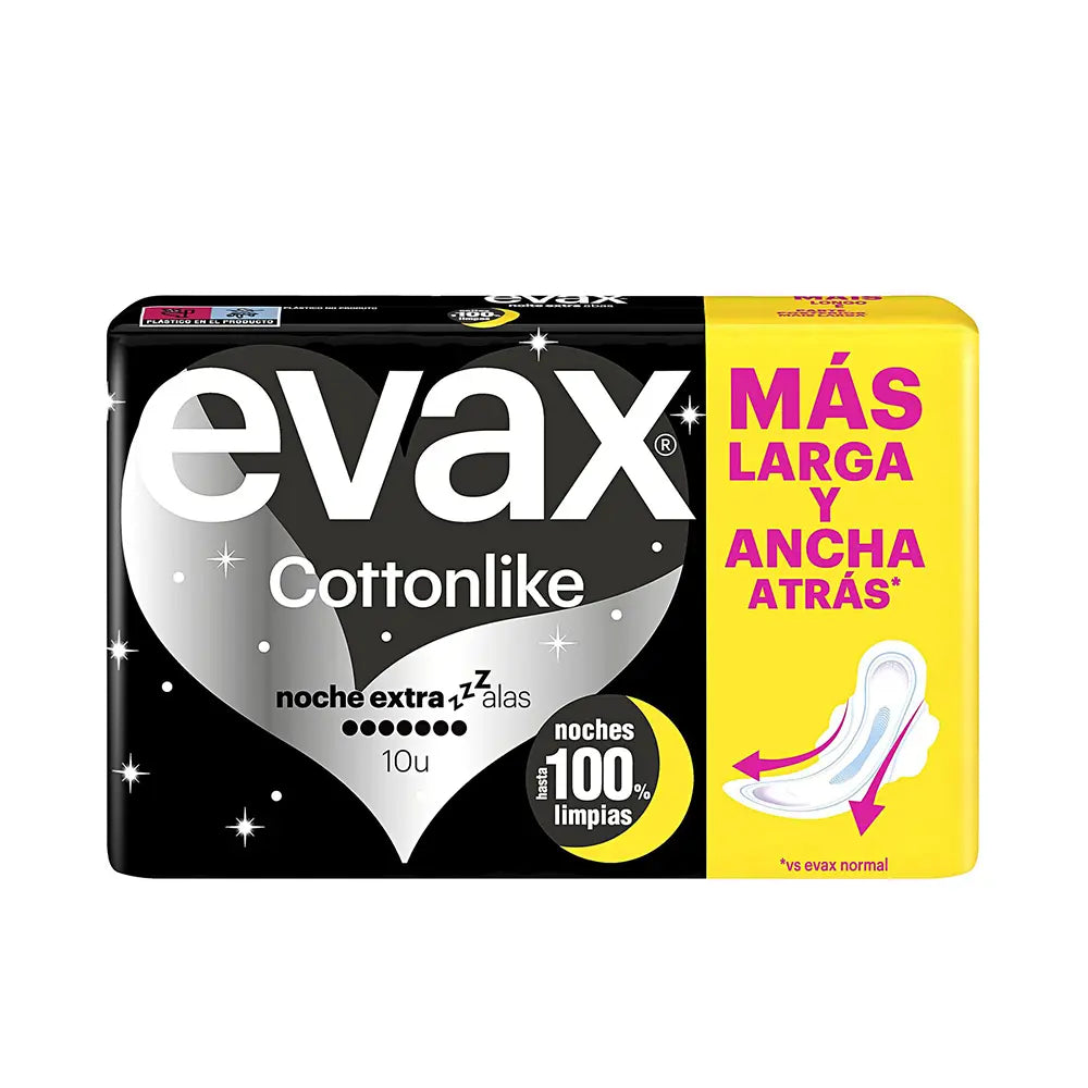 EVAX-EVAX COTTONLIKE absorventes noturnos extras com asas 10 unidades.-DrShampoo - Perfumaria e Cosmética