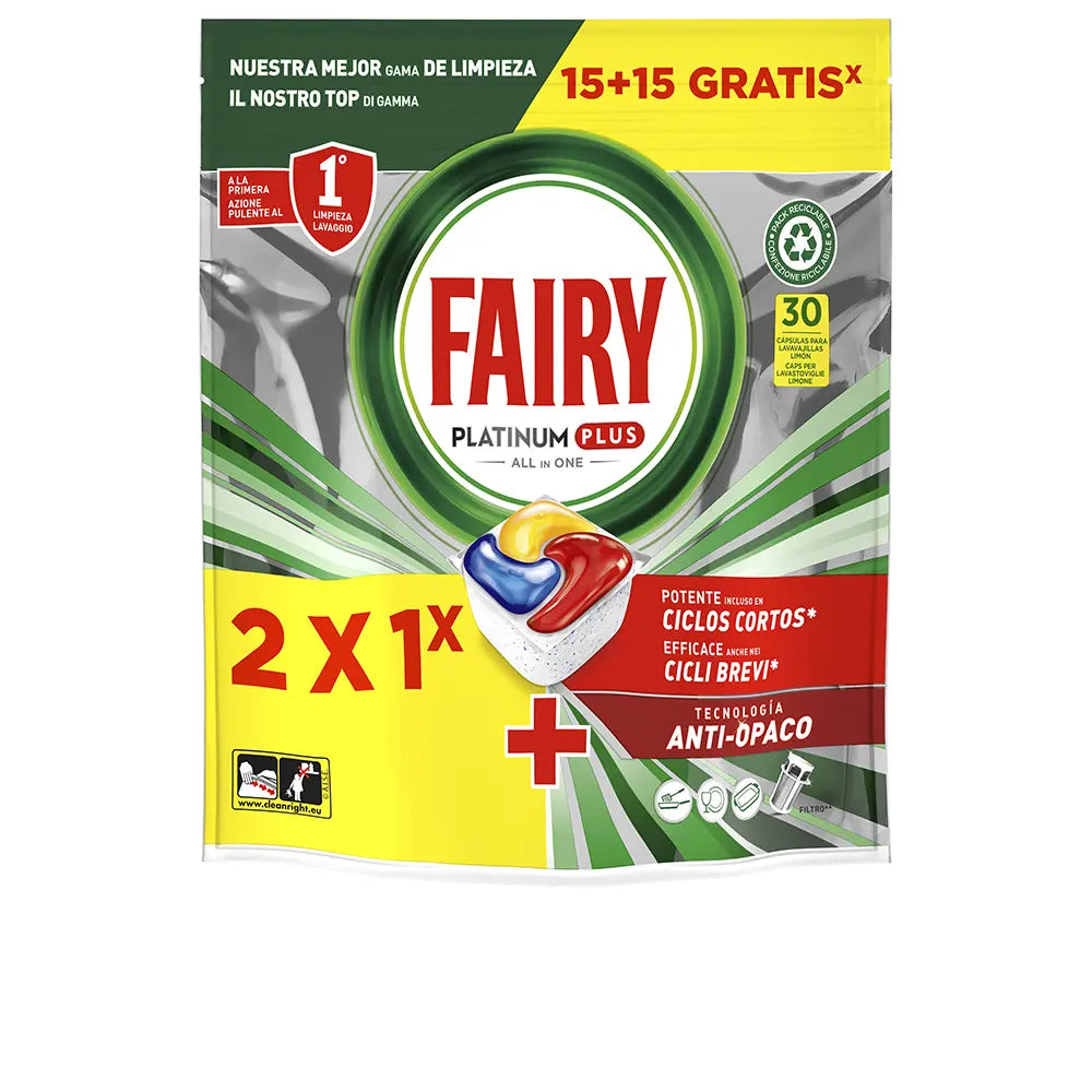 FAIRY-FAIRY PLATINUM PLUS LIMÃO lavalouças 30 cápsulas-DrShampoo - Perfumaria e Cosmética