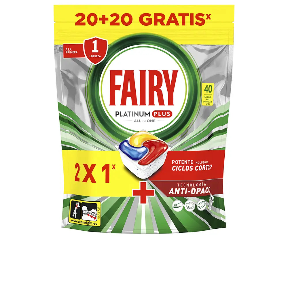 FAIRY-PLATINUM PLUS ALL IN 1 ORIGINAL lava-louças 40 un.-DrShampoo - Perfumaria e Cosmética