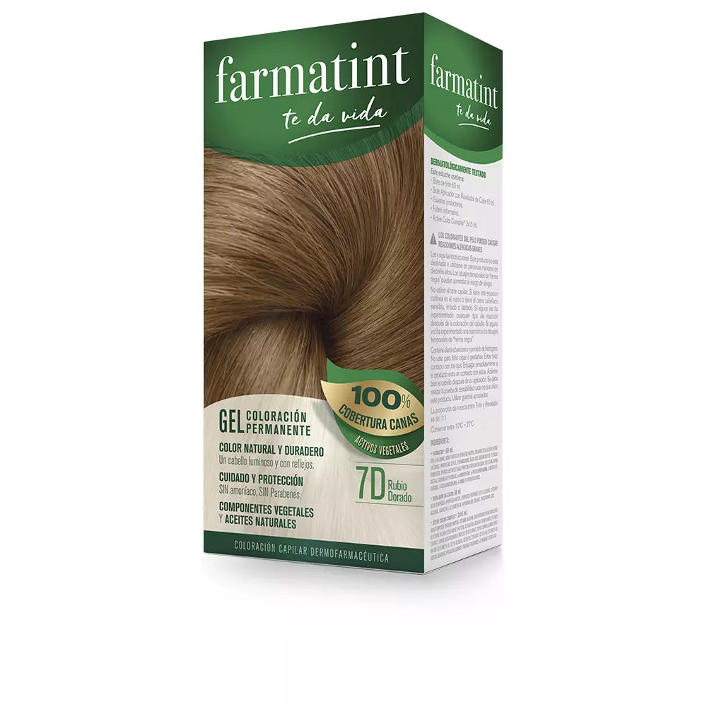 FARMATINT-FARMATINT GEL coloração permanente 7d loiro dourado-DrShampoo - Perfumaria e Cosmética