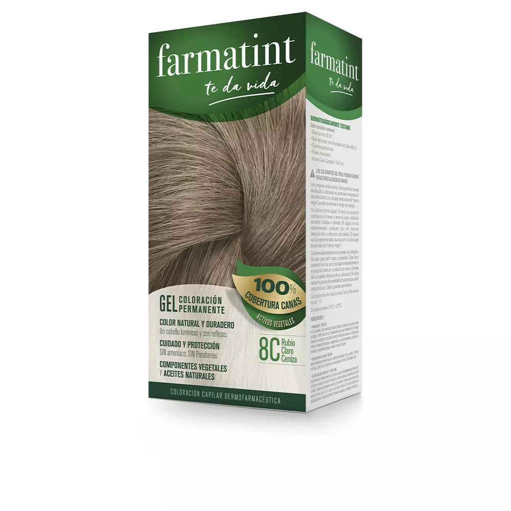 FARMATINT-FARMATINT GEL coloração permanente 8c loiro claro cinzas-DrShampoo - Perfumaria e Cosmética