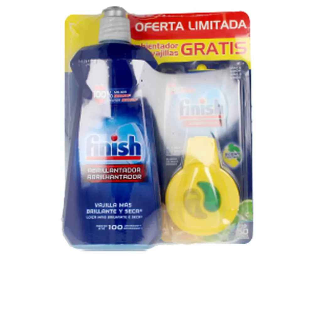 FINISH-Abrilhantador para máquina de lavar loiça FINISH 500ml + ambientador para máquina de lavar loiça-DrShampoo - Perfumaria e Cosmética