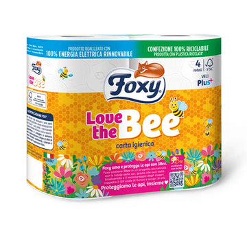 FOXY-LOVE THE BEE papel higiénico 3 capas 4 rollos-DrShampoo - Perfumaria e Cosmética Main image