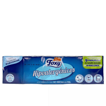 FOXY-Lenços HIPOALERGÊNICOS 10 x 9 unidades-DrShampoo - Perfumaria e Cosmética Imagem principal do produto