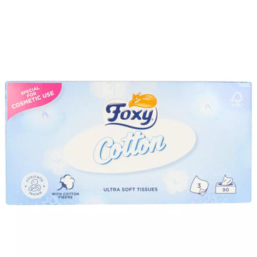 FOXY-Lenços ultra macios FACIAL ALGODÃO 90 unidades-DrShampoo - Perfumaria e Cosmética Imagem principal do produto
