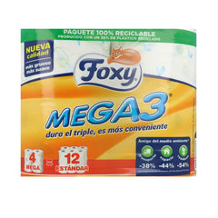 FOXY-MEGA3 papel higiênico tripla duração 4 rolos-DrShampoo - Perfumaria e Cosmética
