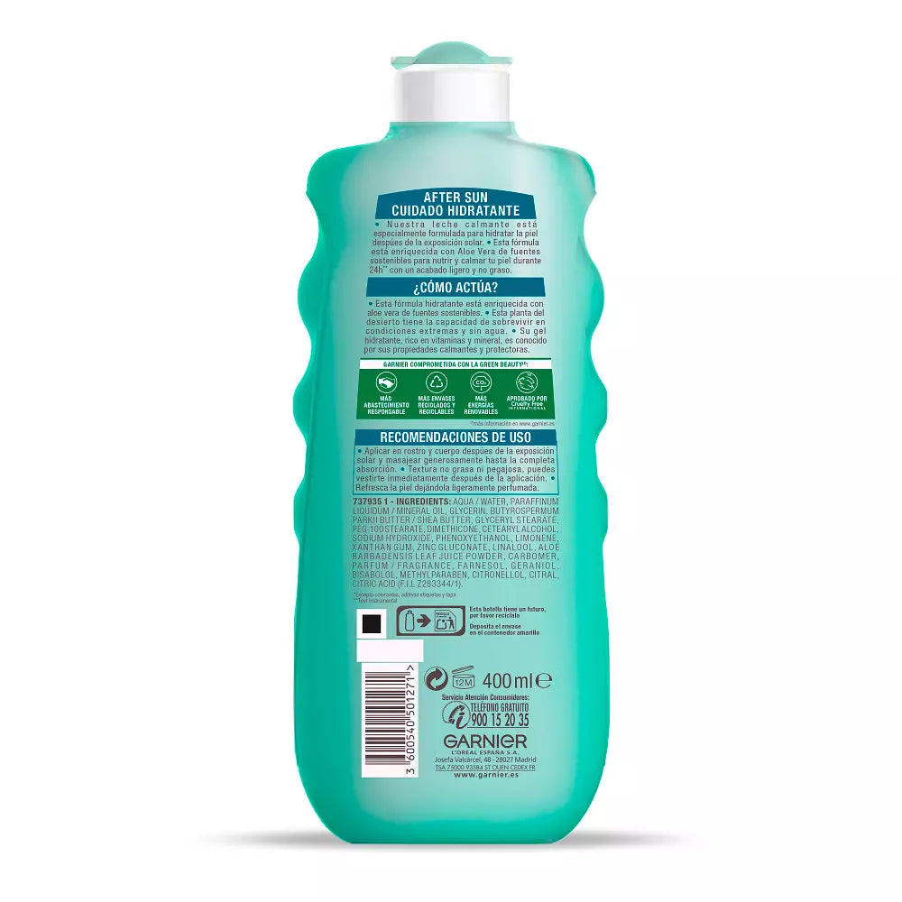 GARNIER-AFTERSUN HIDRATANTE calmante leite de aloe vera 400 ml-DrShampoo - Perfumaria e Cosmética