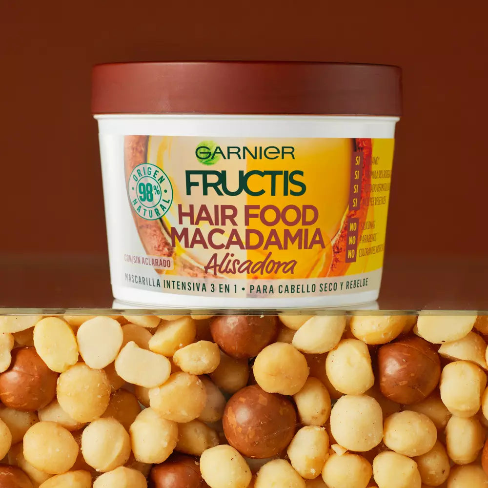 GARNIER-FRUCTIS HAIR FOOD macadâmia máscara alisante 390 ml-DrShampoo - Perfumaria e Cosmética