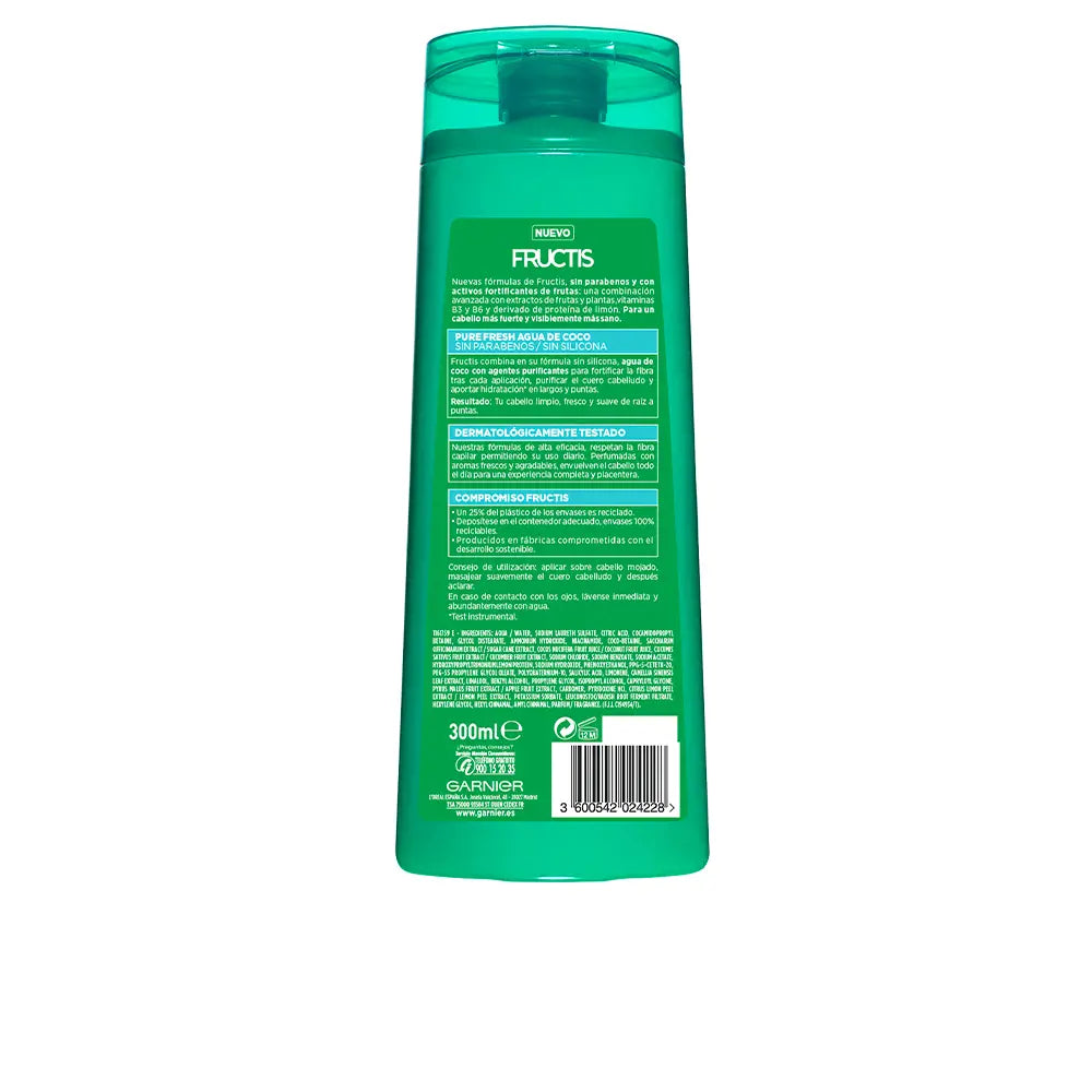 GARNIER-FRUCTIS PURE FRESH champô fortificante água de coco 300 ml-DrShampoo - Perfumaria e Cosmética