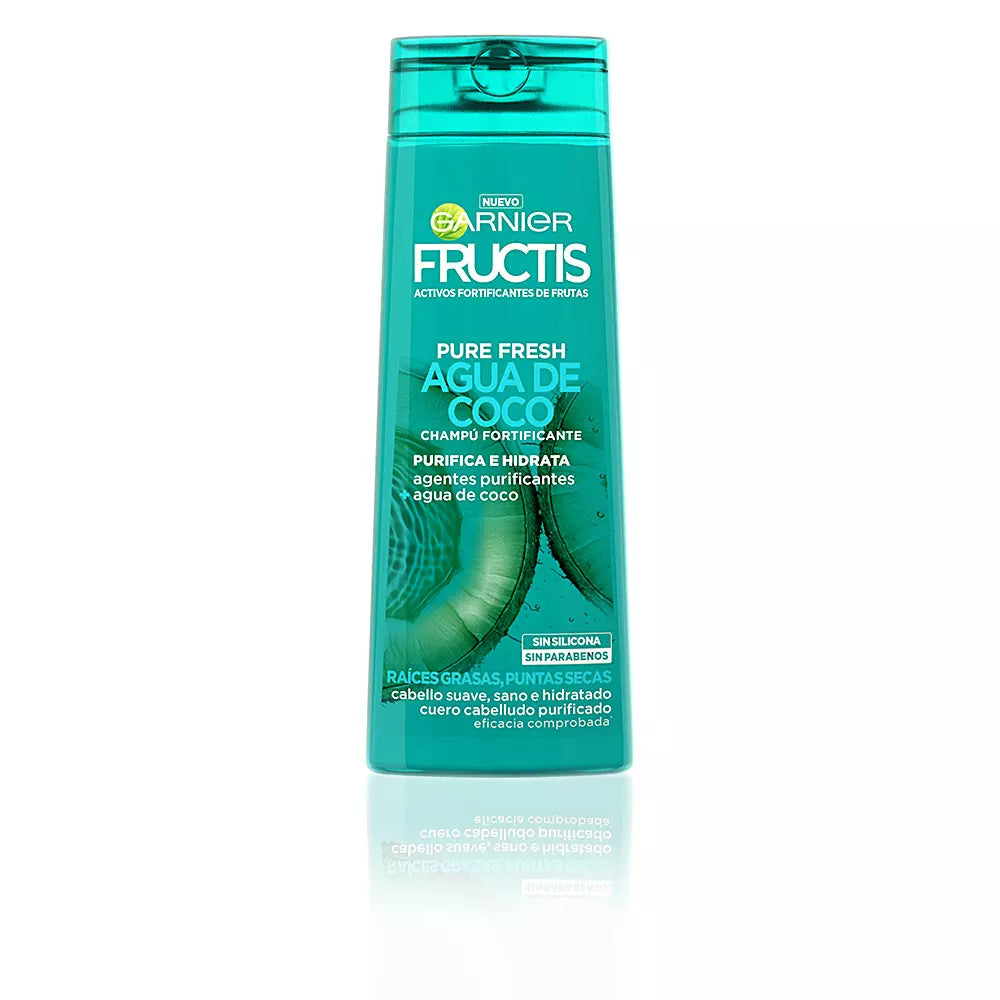 GARNIER-FRUCTIS PURE FRESH shampoo fortificante água de coco 360 ml-DrShampoo - Perfumaria e Cosmética