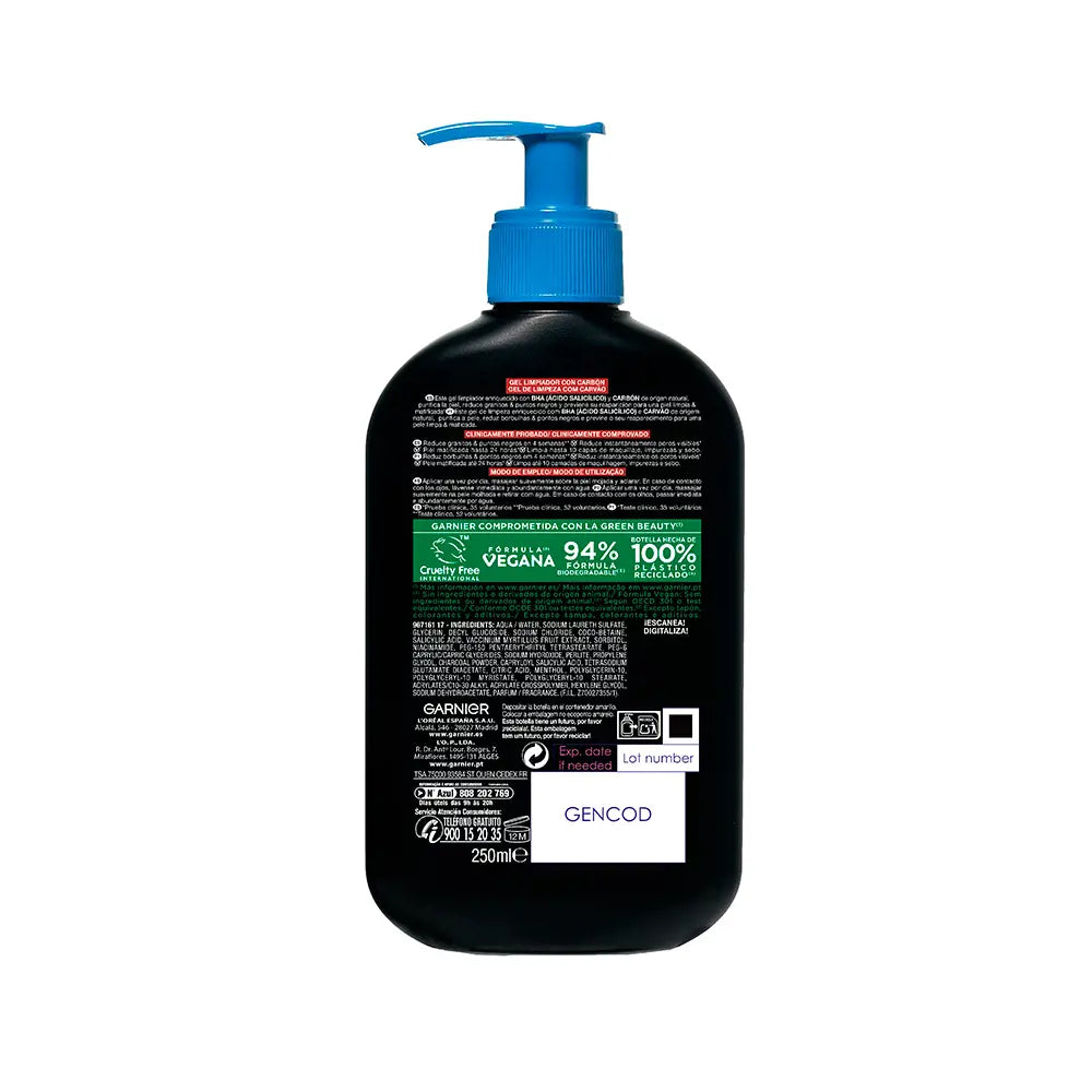 GARNIER-Gel de limpeza PURE ACTIVE com carvão-DrShampoo - Perfumaria e Cosmética