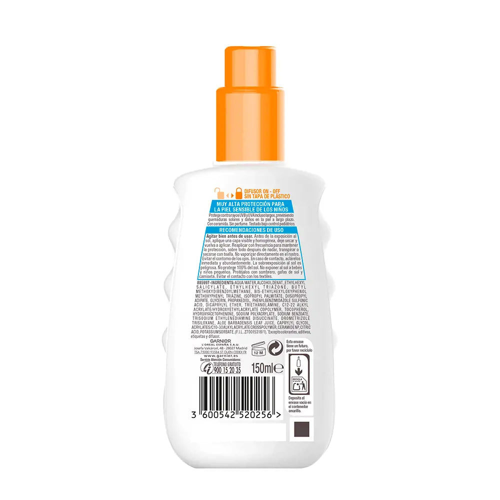 GARNIER-KIDS SENSITIVE ADVANCED spray protetor SPF50+ 150 ml-DrShampoo - Perfumaria e Cosmética
