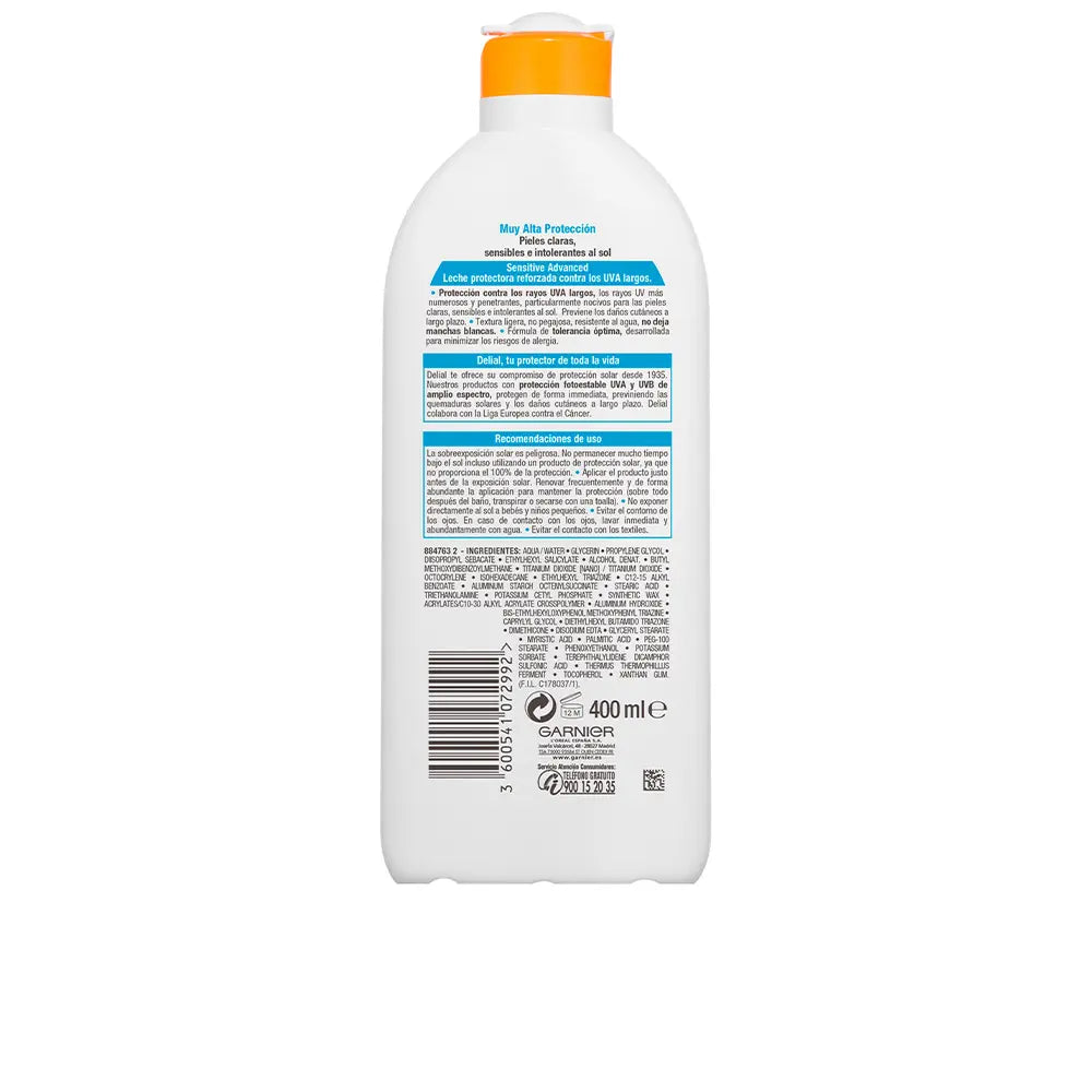 GARNIER-Leite SENSITIVE ADVANCED SPF50+ 400 ml-DrShampoo - Perfumaria e Cosmética