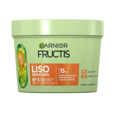 GARNIER-Máscara lisa FRUCTIS LISO KERATIN Nº3 370 ml-DrShampoo - Perfumaria e Cosmética