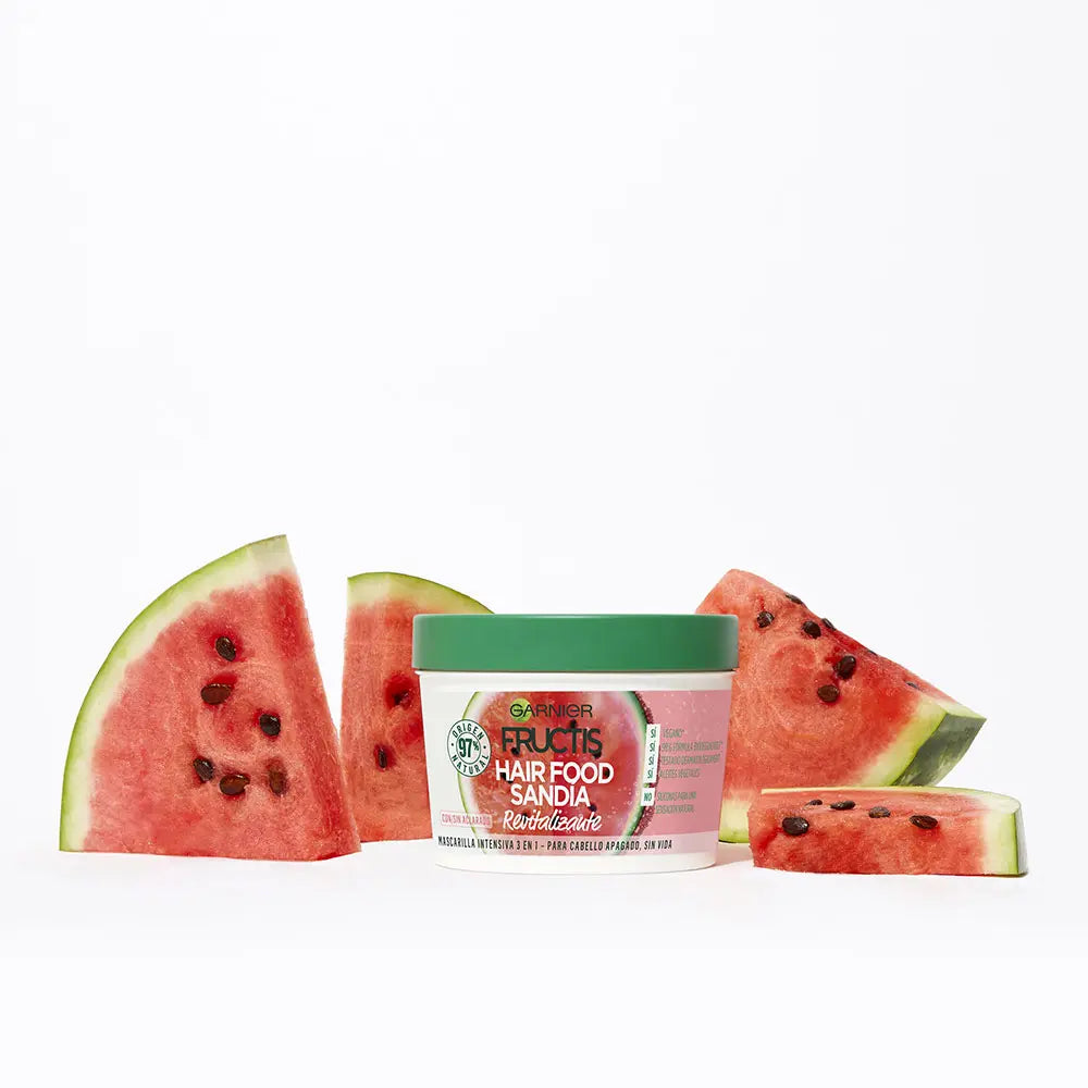 GARNIER-Máscara revitalizante FRUCTIS HAIR FOOD WATERMELON 350 ml-DrShampoo - Perfumaria e Cosmética