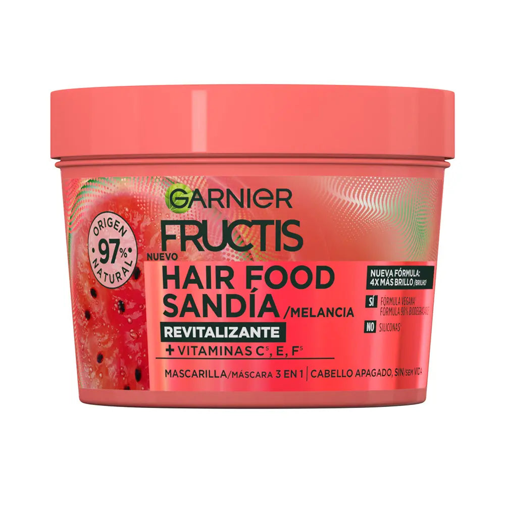 GARNIER-Máscara revitalizante FRUCTIS HAIR FOOD WATERMELON 350 ml-DrShampoo - Perfumaria e Cosmética