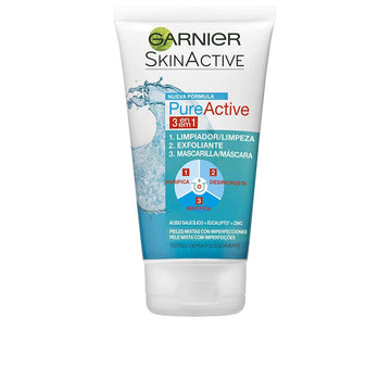 GARNIER-PURE ACTIVE gel de limpeza 3 em 1 pele oleosa 150 ml-DrShampoo - Perfumaria e Cosmética Main image