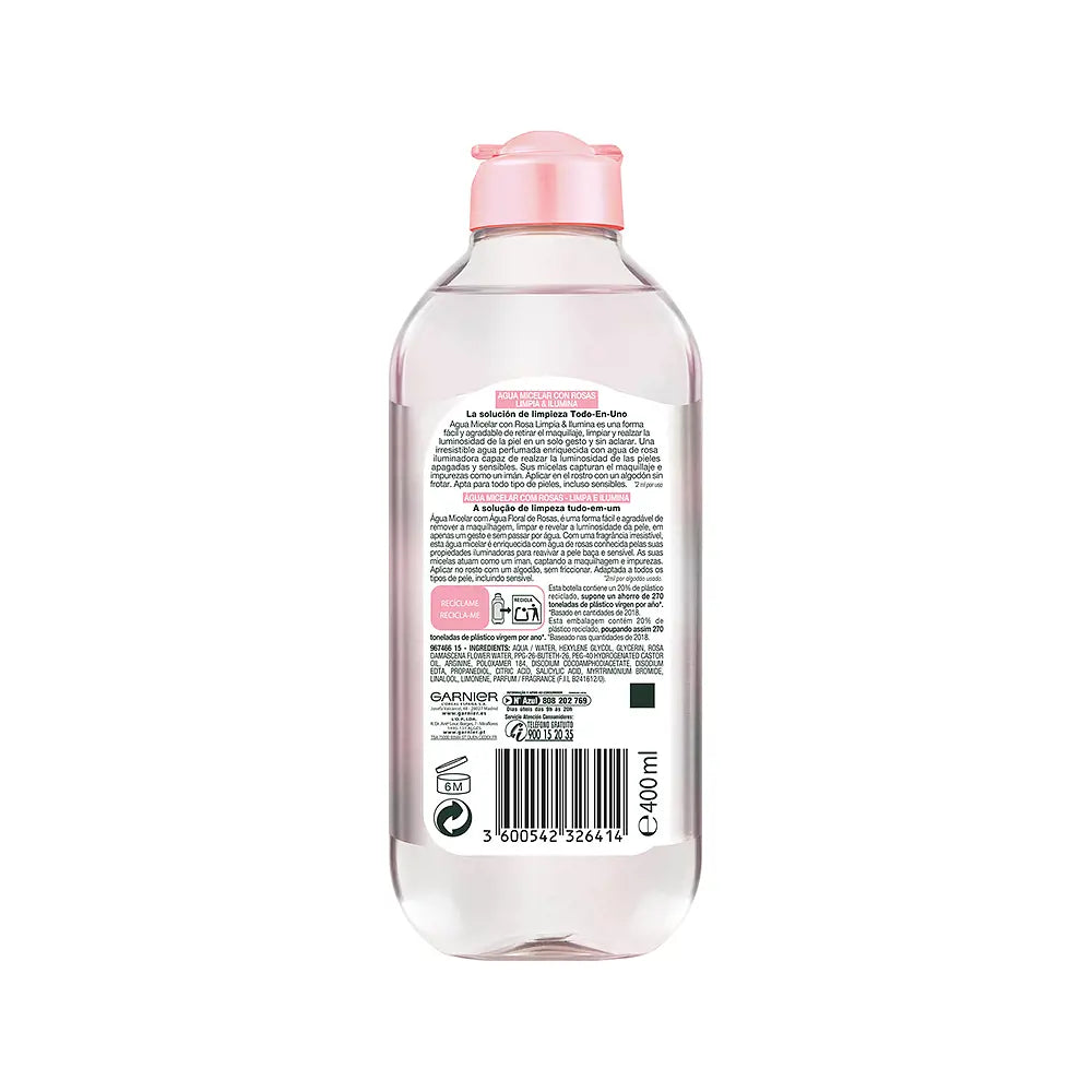 GARNIER-SKINACTIVE ROSE WATER água micelar 400 ml-DrShampoo - Perfumaria e Cosmética