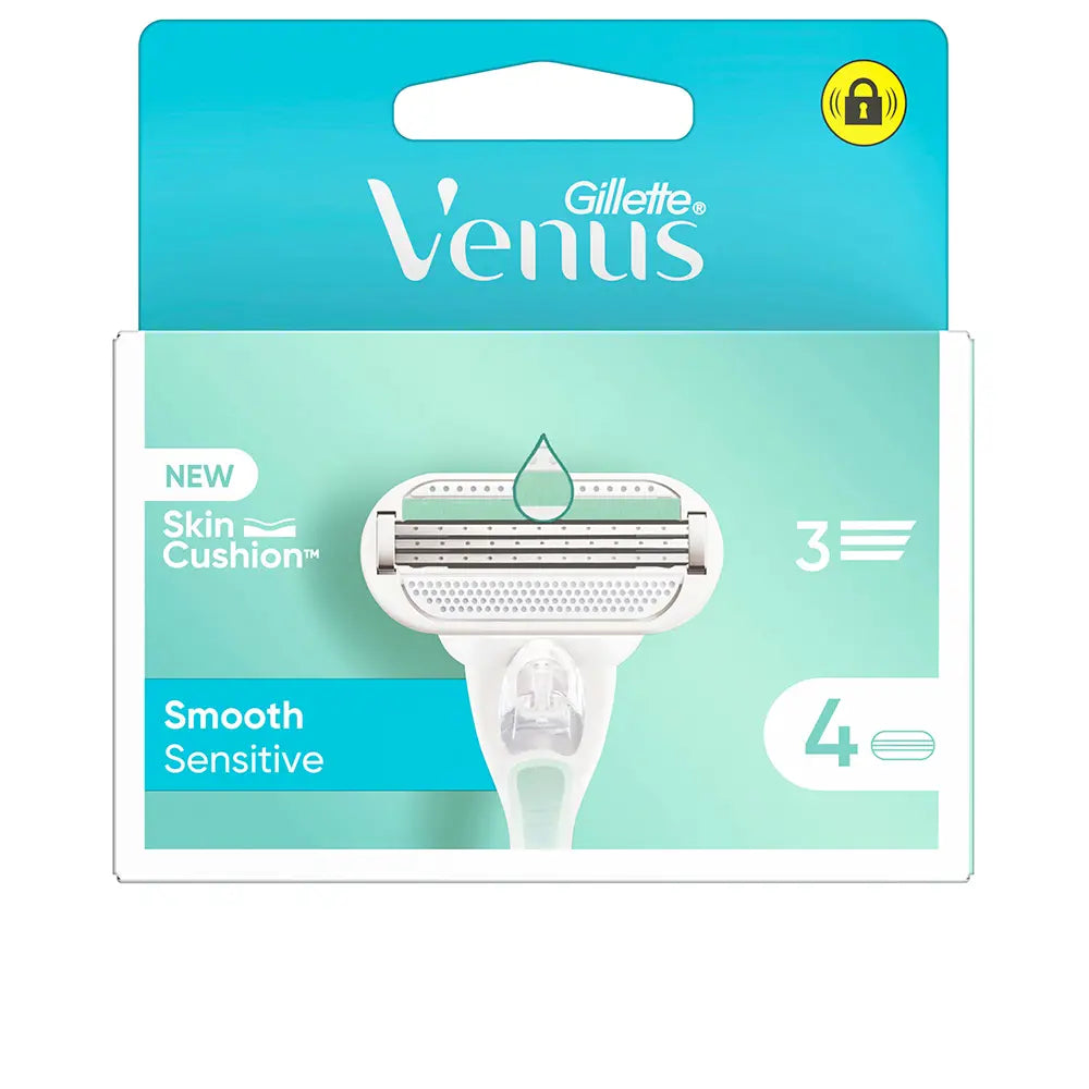 GILLETTE-Carregador VENUS SMOOTH SENSITIVE com 4 refis.-DrShampoo - Perfumaria e Cosmética