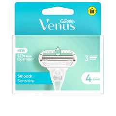 GILLETTE-Carregador VENUS SMOOTH SENSITIVE com 4 refis.-DrShampoo - Perfumaria e Cosmética