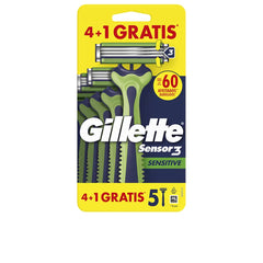 GILLETTE-GILLETTE SENSOR3 SENSITIVE lâminas de barbear descartáveis 5 unidades.-DrShampoo - Perfumaria e Cosmética