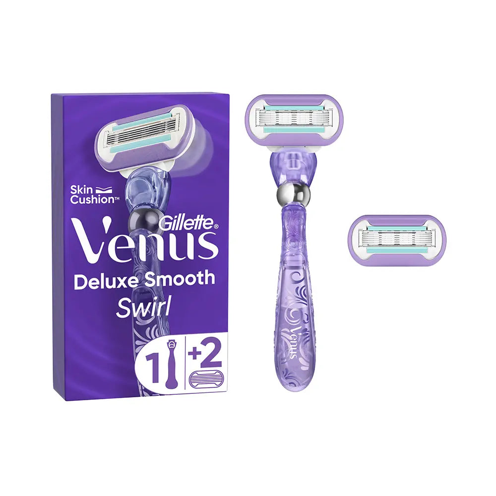 GILLETTE-MÁQUINA VENUS SWIRL SMOOTH + 2 PEÇAS SOBRESSALENTES-DrShampoo - Perfumaria e Cosmética