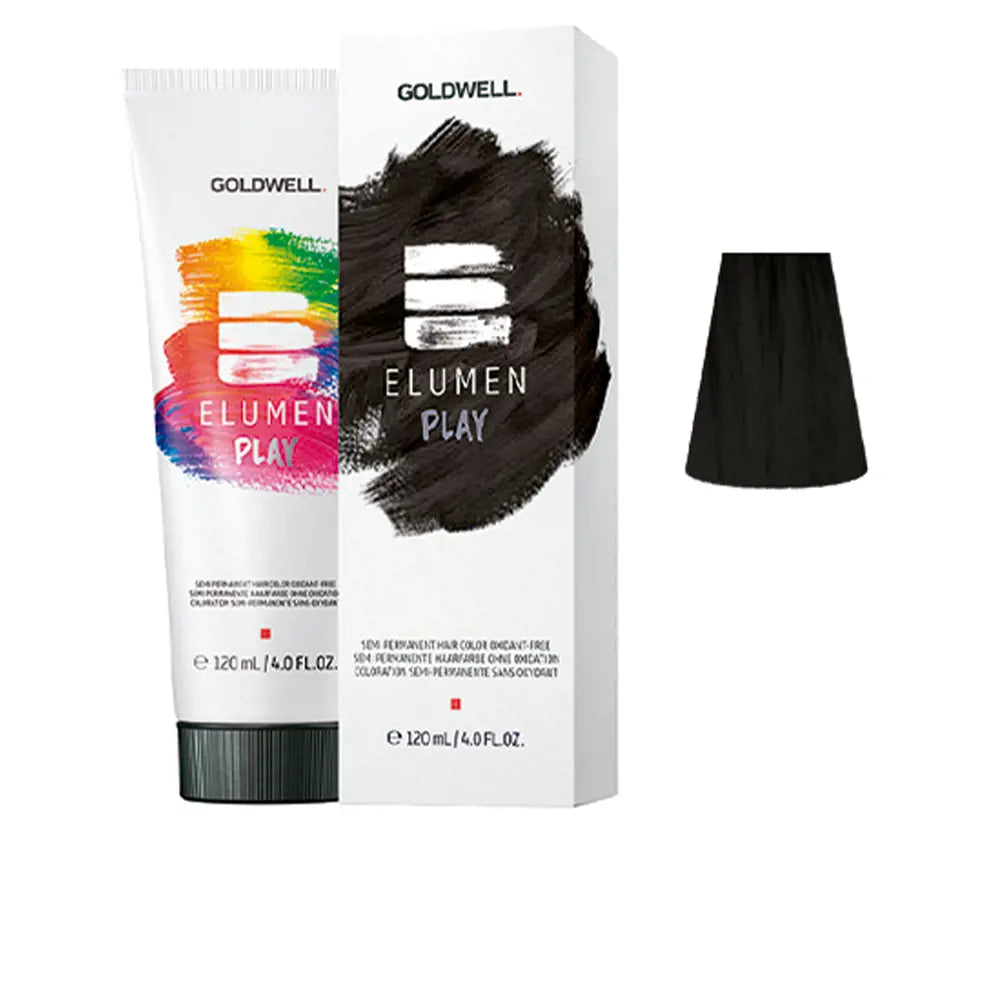 GOLDWELL-ELUMEN PLAY cor de cabelo semi-permanente sem oxidante preto 120 ml.-DrShampoo - Perfumaria e Cosmética