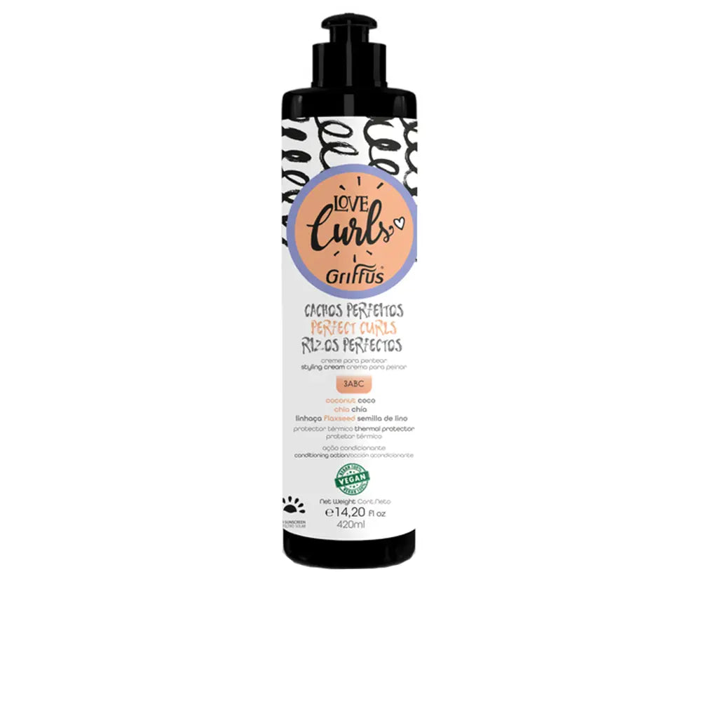 GRIFFUS-CREME DE ESTILIZAÇÃO LOVE CURLS para cachos perfeitos 3abc 420 ml.-DrShampoo - Perfumaria e Cosmética