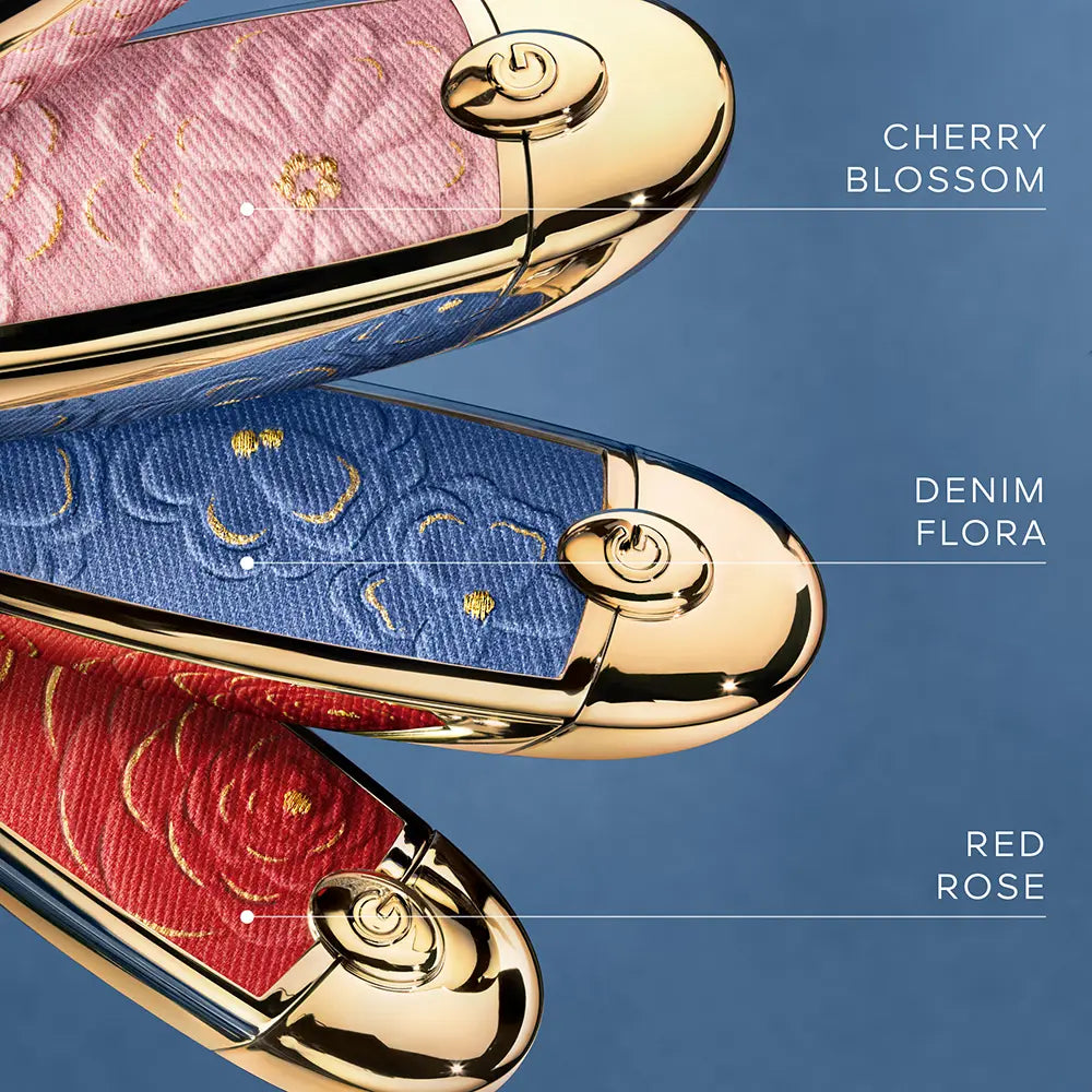 GUERLAIN-Estojo edição limitada ROUGE G BLOOMING DENIM Red Rose 1 unidade.-DrShampoo - Perfumaria e Cosmética