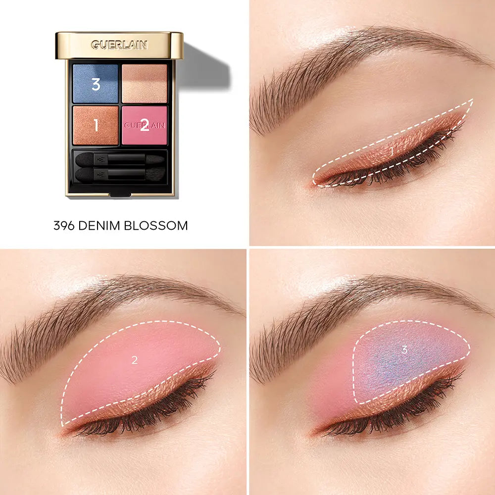 GUERLAIN-Sombras OMBRES G em 4 tons edição limitada 396 Denim Blossom 6 gr.-DrShampoo - Perfumaria e Cosmética