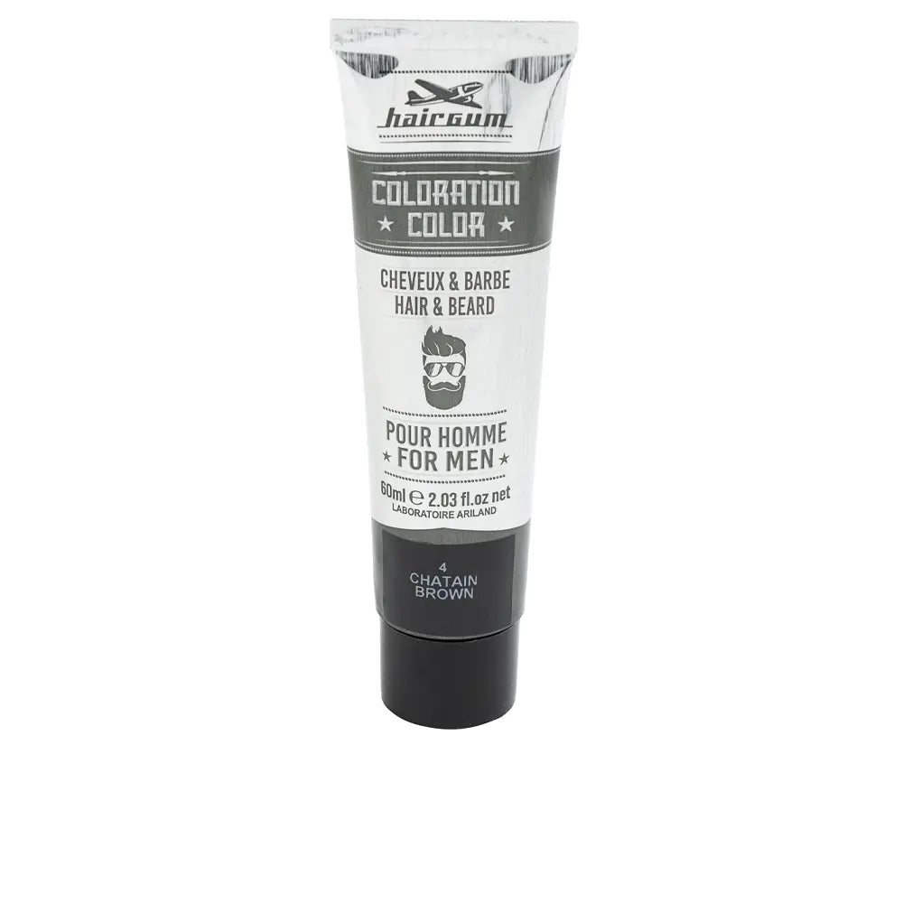 HAIRGUM-COLORATION tinta para barba e cabelo 4 Castanho 60 gr.-DrShampoo - Perfumaria e Cosmética
