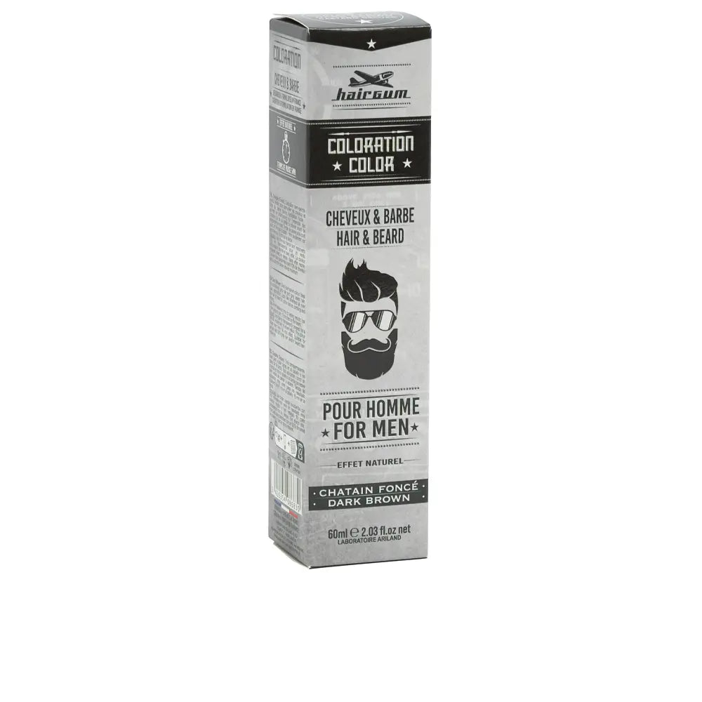 HAIRGUM-COLORATION tintura para barba e cabelo 3 Castanho Escuro 60 gr.-DrShampoo - Perfumaria e Cosmética