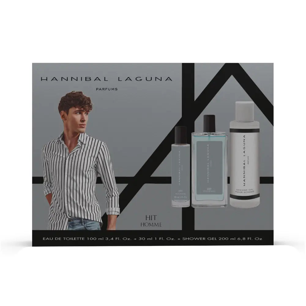 HANNIBAL LAGUNA-CASE HIT HOMME 3 pcs-DrShampoo - Perfumaria e Cosmética