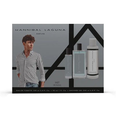 HANNIBAL LAGUNA-CASE HIT HOMME 3 pcs-DrShampoo - Perfumaria e Cosmética