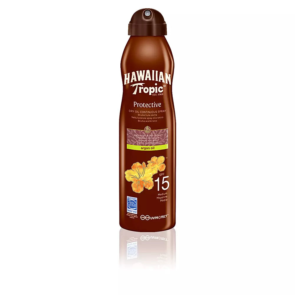 HAWAIIAN TROPIC-ARGAN OIL bruma SPF15 spray 177 ml-DrShampoo - Perfumaria e Cosmética