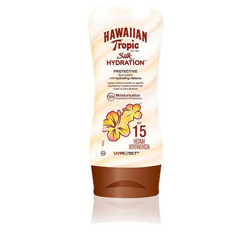 HAWAIIAN TROPIC-Hidratação Silk Loção Protetor Solar FPS 15 180 ml-DrShampoo - Perfumaria e Cosmética Imagen principal del producto