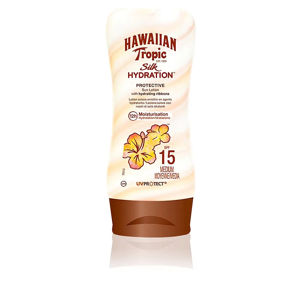 HAWAIIAN TROPIC-Hidratação Silk Loção Protetor Solar FPS 15 180 ml-DrShampoo - Perfumaria e Cosmética