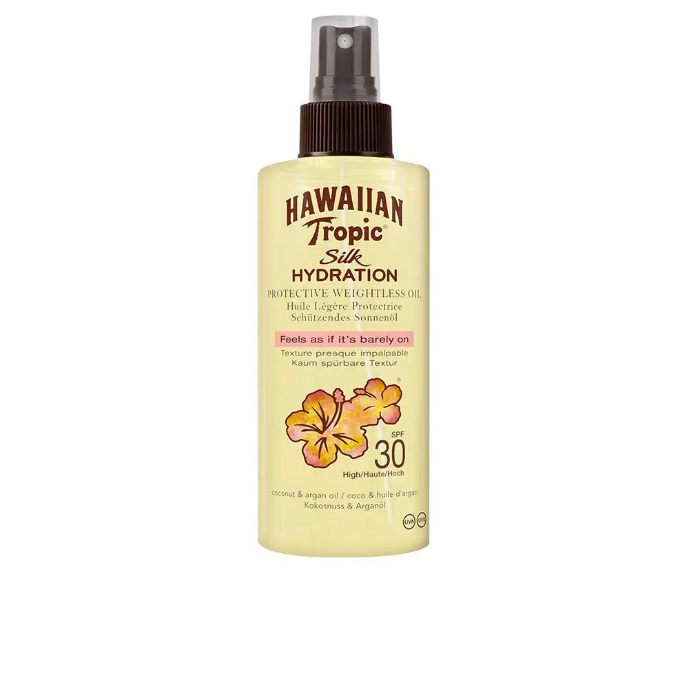 HAWAIIAN TROPIC-MISTURA SECALHA DE ÓLEO HIDRATANTE SILK SPF30 150 ML-DrShampoo - Perfumaria e Cosmética