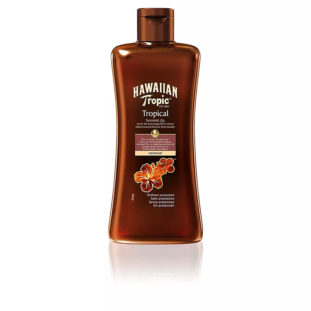 HAWAIIAN TROPIC-Óleo bronzeador tropical COCONUT SPF0 200 ml-DrShampoo - Perfumaria e Cosmética