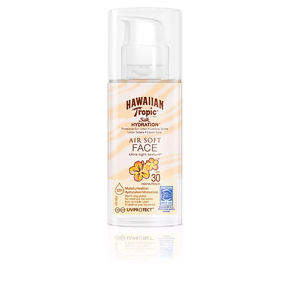 HAWAIIAN TROPIC-SILK AIR SOFT FACE loção solar SPF30 50 ml-DrShampoo - Perfumaria e Cosmética