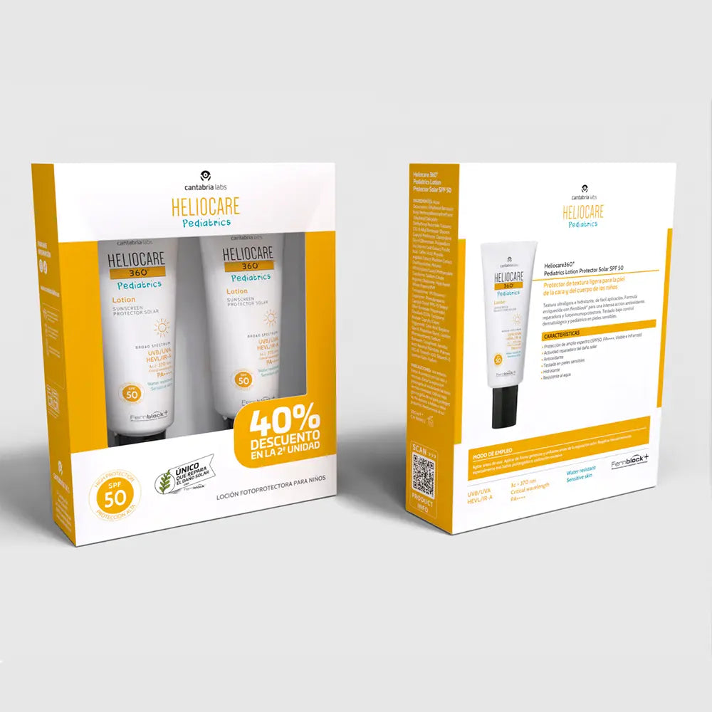 HELIOCARE-LOÇÃO PROTECTORA HELIOCARE 360° PEDIATRICS FPS50 embalagem 2 x 200 ml.-DrShampoo - Perfumaria e Cosmética