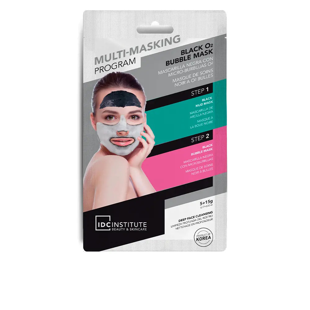 IDC INSTITUTE-Bolha de O2 Multi Masking Máscara Facial Preta 20 gr-DrShampoo - Perfumaria e Cosmética