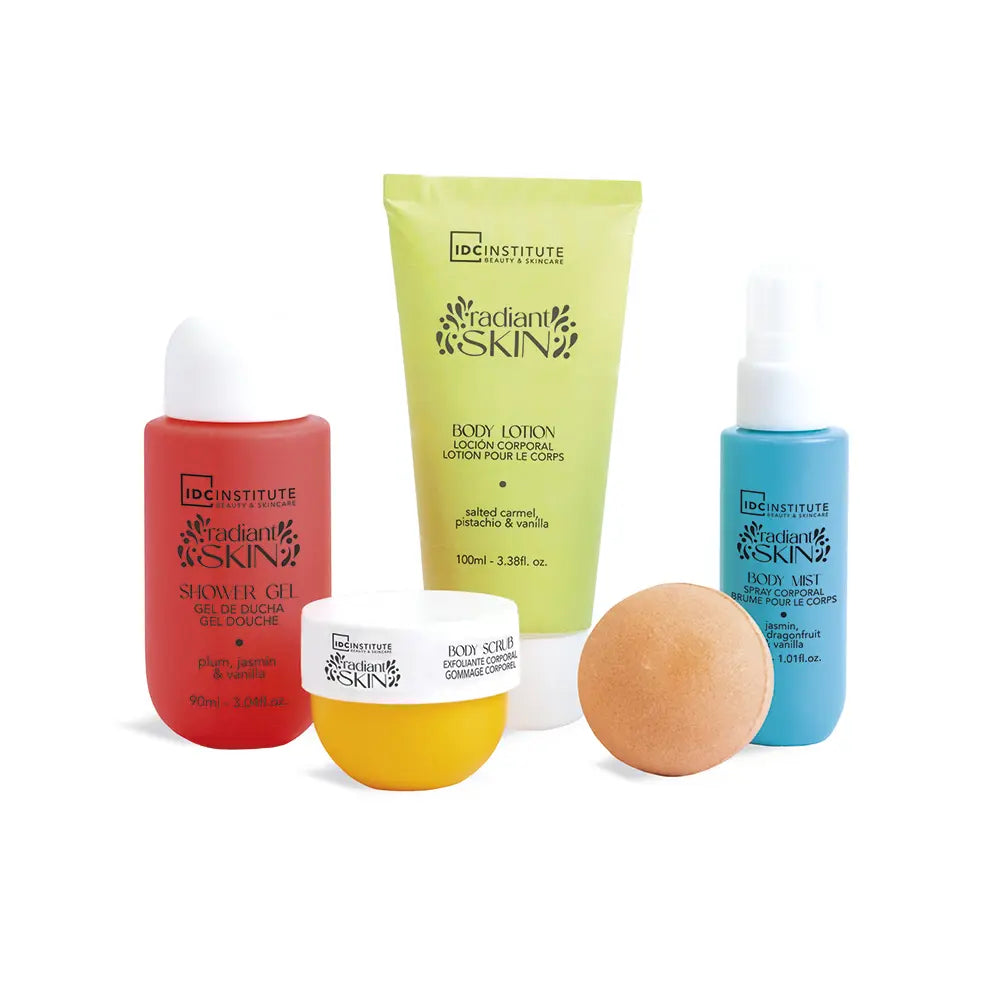 IDC INSTITUTE-CONJUNTO RADIANT SKIN COM 5 PEÇAS.-DrShampoo - Perfumaria e Cosmética