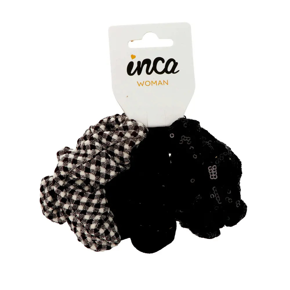 INCA-ARRRGUATED Ponytail Holders different textures 3 u-DrShampoo - Perfumaria e Cosmética