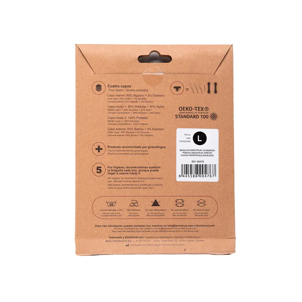 INCA-CALCINHAS MENSTRUAIS super absorção flores tamanho L 1 unidade.-DrShampoo - Perfumaria e Cosmética