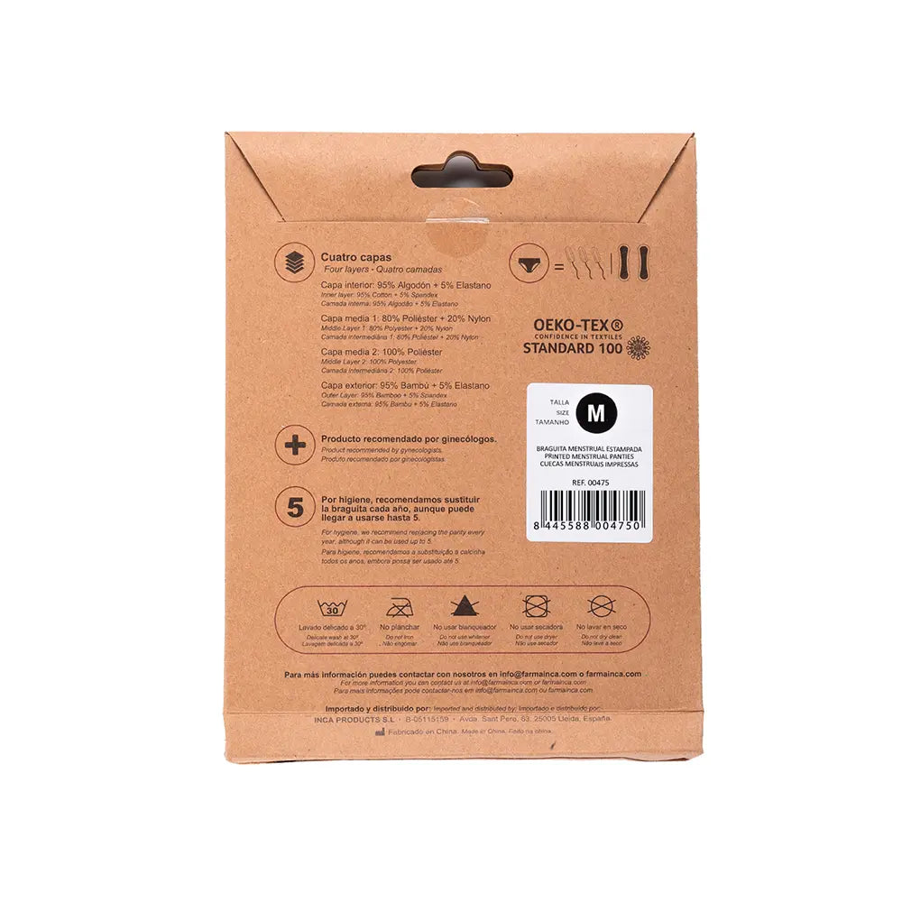 INCA-CALCINHAS MENSTRUAIS super absorção flores tamanho M 1 unidade.-DrShampoo - Perfumaria e Cosmética