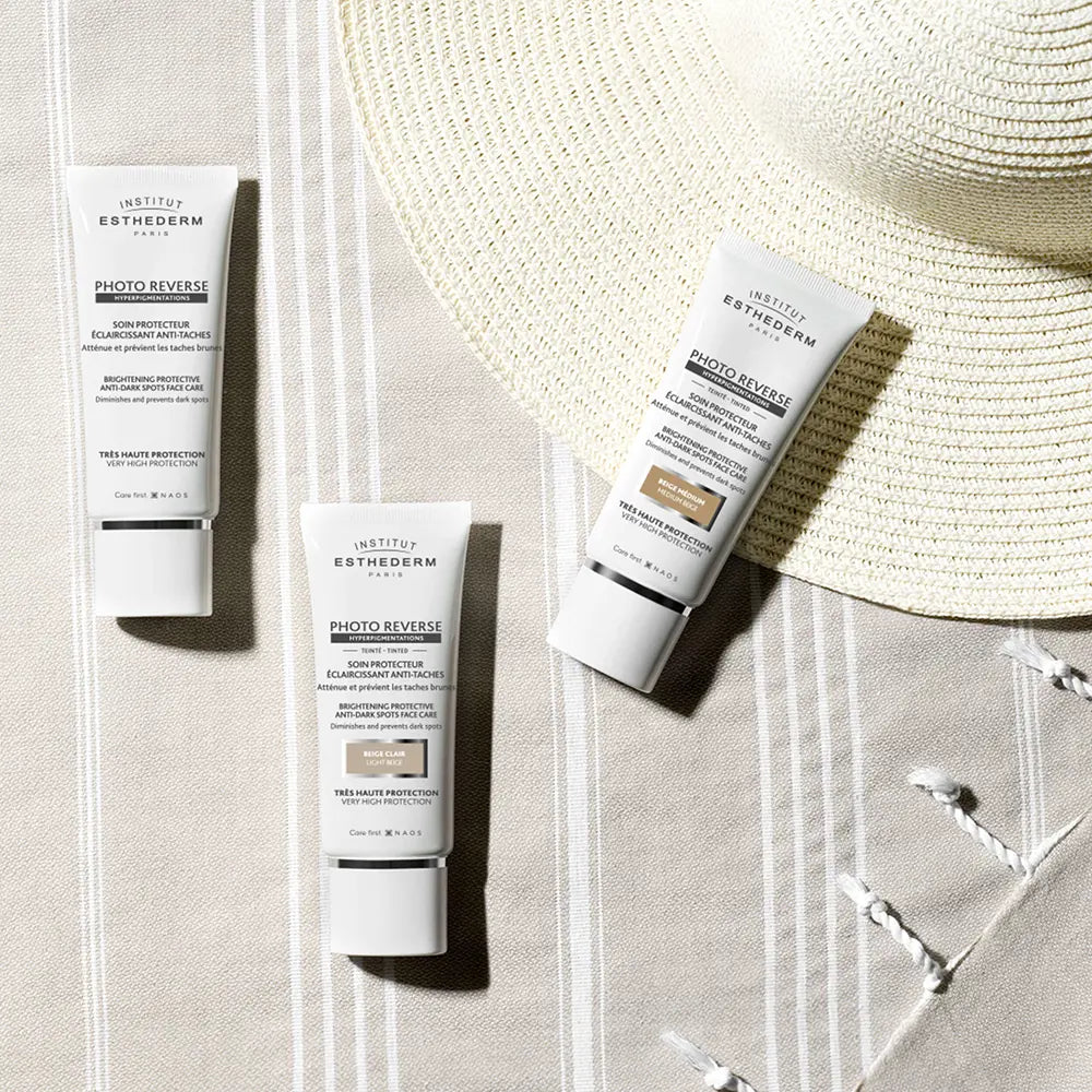 INSTITUT ESTHEDERM-TRATAMENTO PROTETOR ANTI MANCHAS PHOTO REVERSE Bege Médio 50 ml.-DrShampoo - Perfumaria e Cosmética