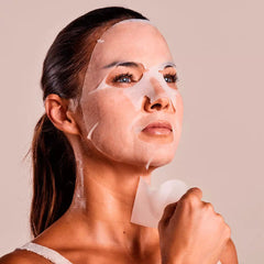 IROHA-100% ALGODÃO FACE & NECK MASK colágeno antiidade 1 uso-DrShampoo - Perfumaria e Cosmética