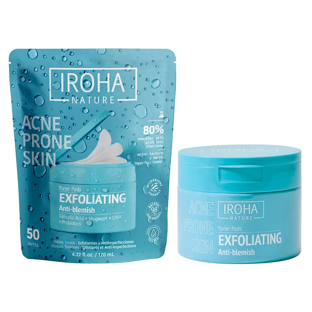 IROHA-Discos tônicos esfoliantes para pele com tendência a acne 50 u-DrShampoo - Perfumaria e Cosmética