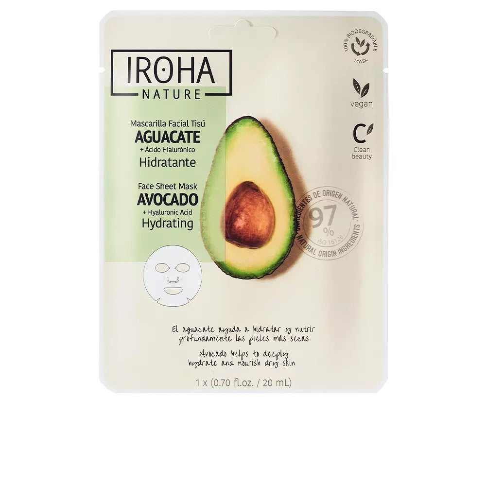 IROHA-NATURE MASK abacate + ácido hialurônico 1 un-DrShampoo - Perfumaria e Cosmética